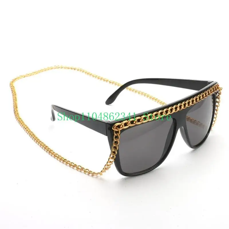 ノベルティコスプレサングラスゴールドチェーンメガネハロウィンパーティー眼鏡アクセサリー男性女性コスプレパーティー日常着