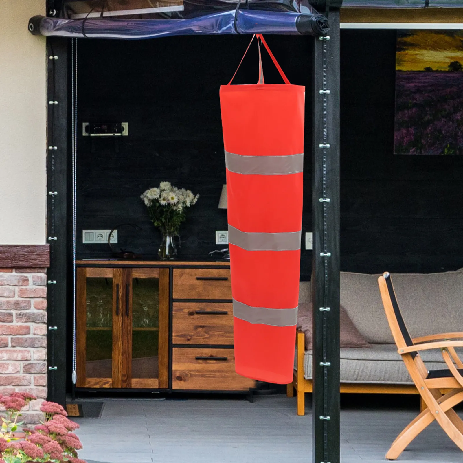4Pcs Wind Socks Reflective Orange Waterproof Oxford Cloth Outdoor Wind Direction Flags Airport Farm Park Yard Safety Indicators view 4
