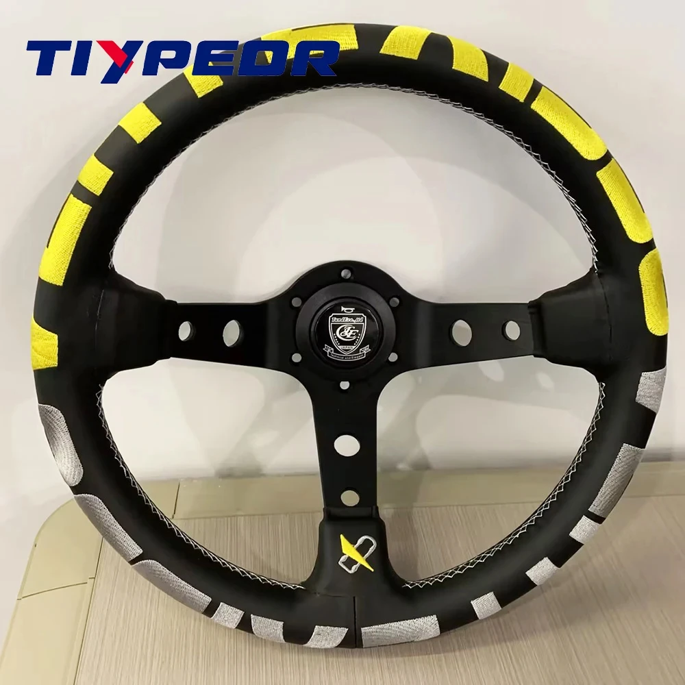 

TIYPEOR Brand new VERTEX 1996 purple microfiber leather car steering wheel 320mm diameter deep dish drift steering wheel Volante