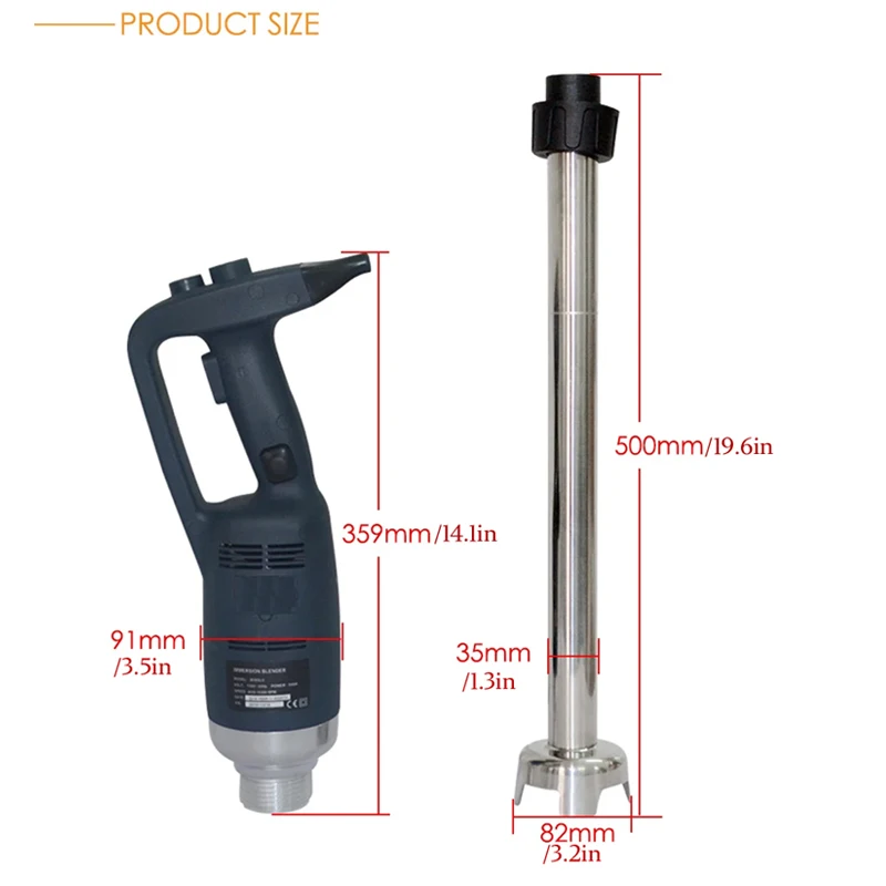 500W Kitchen Immersion Blender Stainless Steel Handheld Blender Stick Mixer Handheld Blender Smoothie Blender