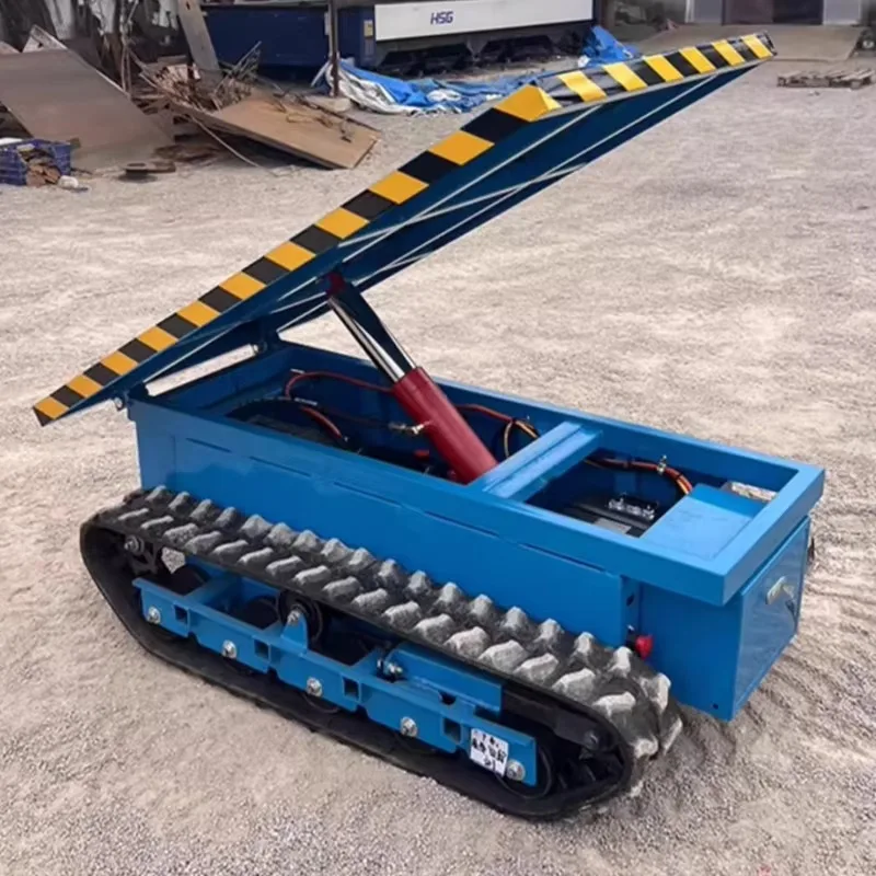 

Small Tracked Transport Vehicle,Rubber Crawler Chassis, Crawler Vehicle, Flatbed Transport Vehicle,Remote Control Operation