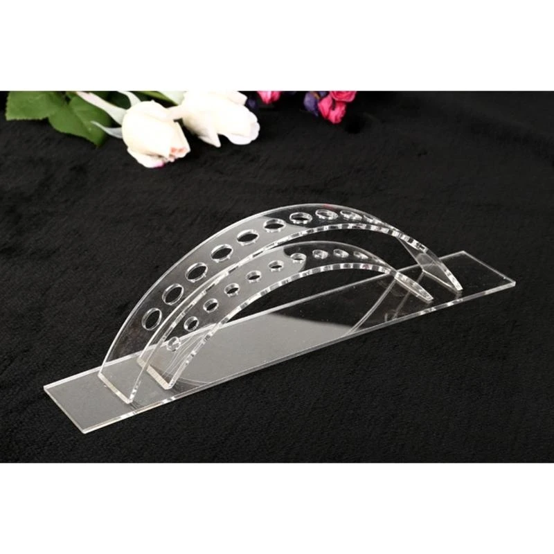 G88D 2-layers Acrylic Pen Display Stand 12-Slots Eyebrow Pen Stand Makeup Brush Racks