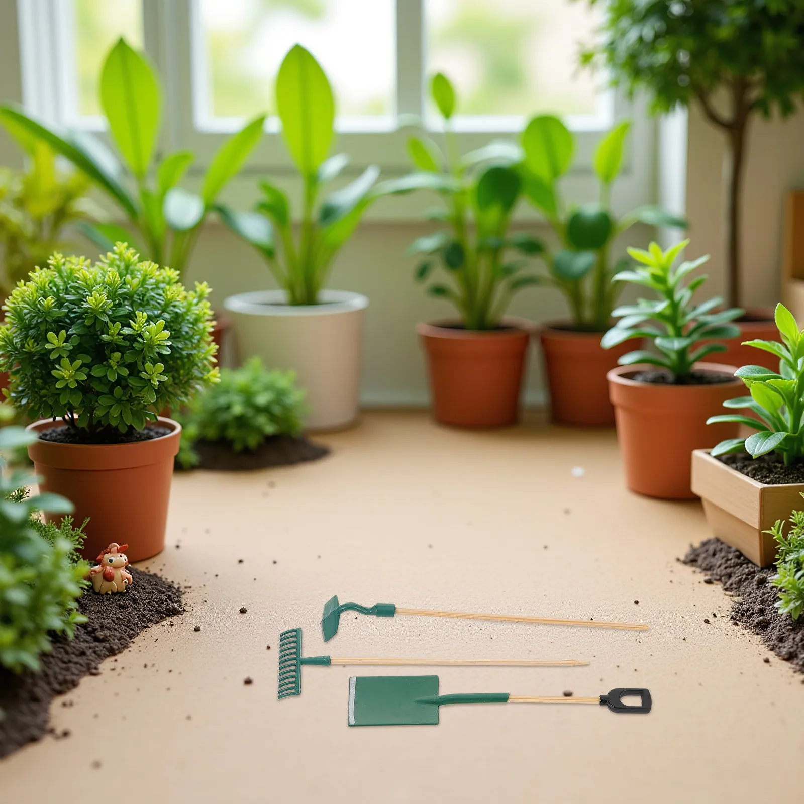 

3 Sets House Mini Tool Dollhouse Tools Accessories Miniature Garden Plant Miniatures Green for Child