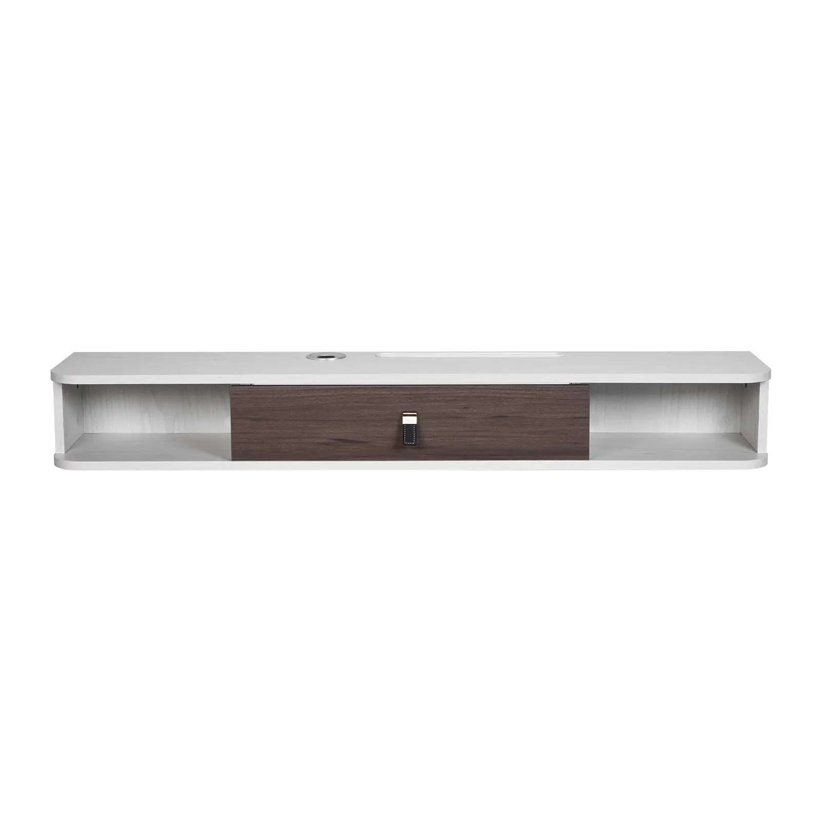 

Floating TV Stand, 47 In Wall Mount Entertainment Center With Cable Hole, Modern Floating TV Shelf With Storage Cabinet, Particle Board Console For DVD Player, Cable Box, Game Console, White