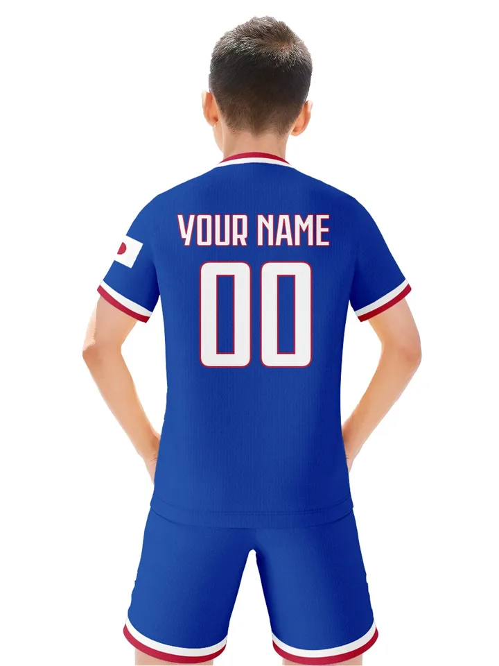 Custom Japan Soccer Kit Breathable Football Set Kids