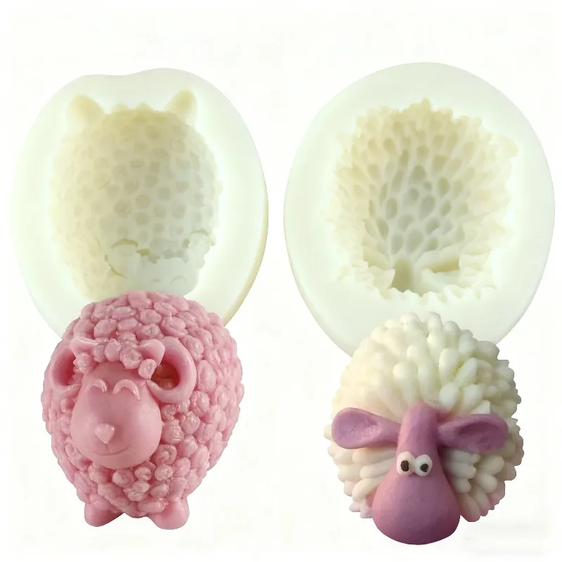 3D Sheep Candle Silicone Mold DIY Candle Manual Mold Wholesale Soap Gypsum Process Mold Silicone Molds for Crafts 3d Handmade