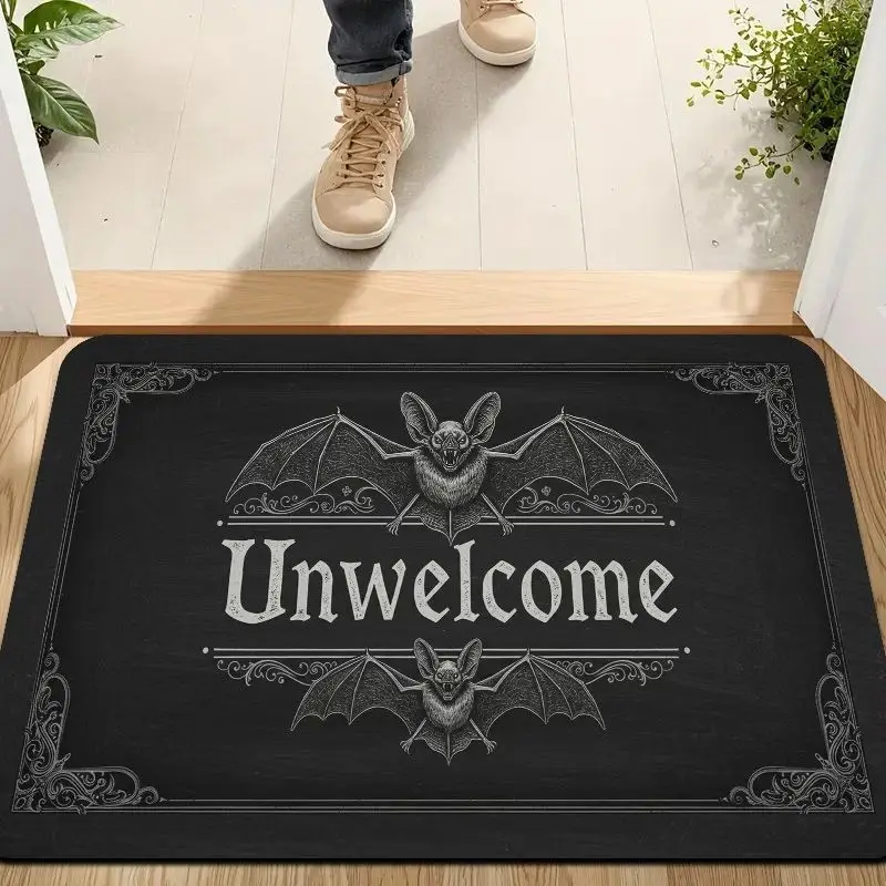  Halloween Boo Pumpkin Spider Ghost Rug, Spooky Non-Slip Door Mat, Aesthetic Entryway Floor Carpet, Vintage Home Party Decor