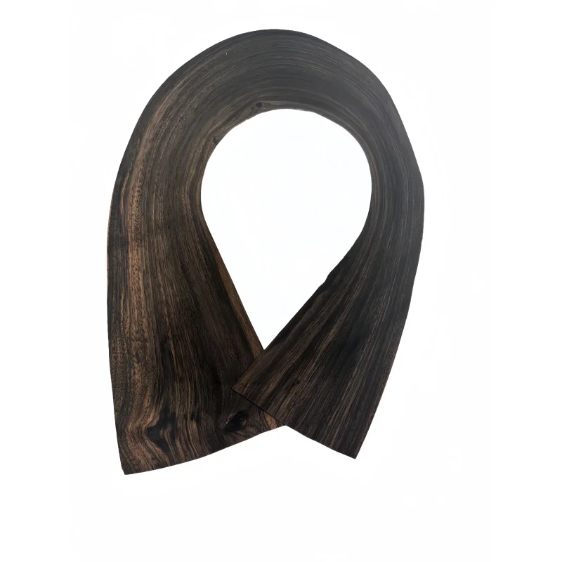 2Pcs 0.5mm Natural Ebony Veneer – Flexible Real Wood for Guitar Binding, Cabinet Refinishing, Craft Inlay 80x12cm
