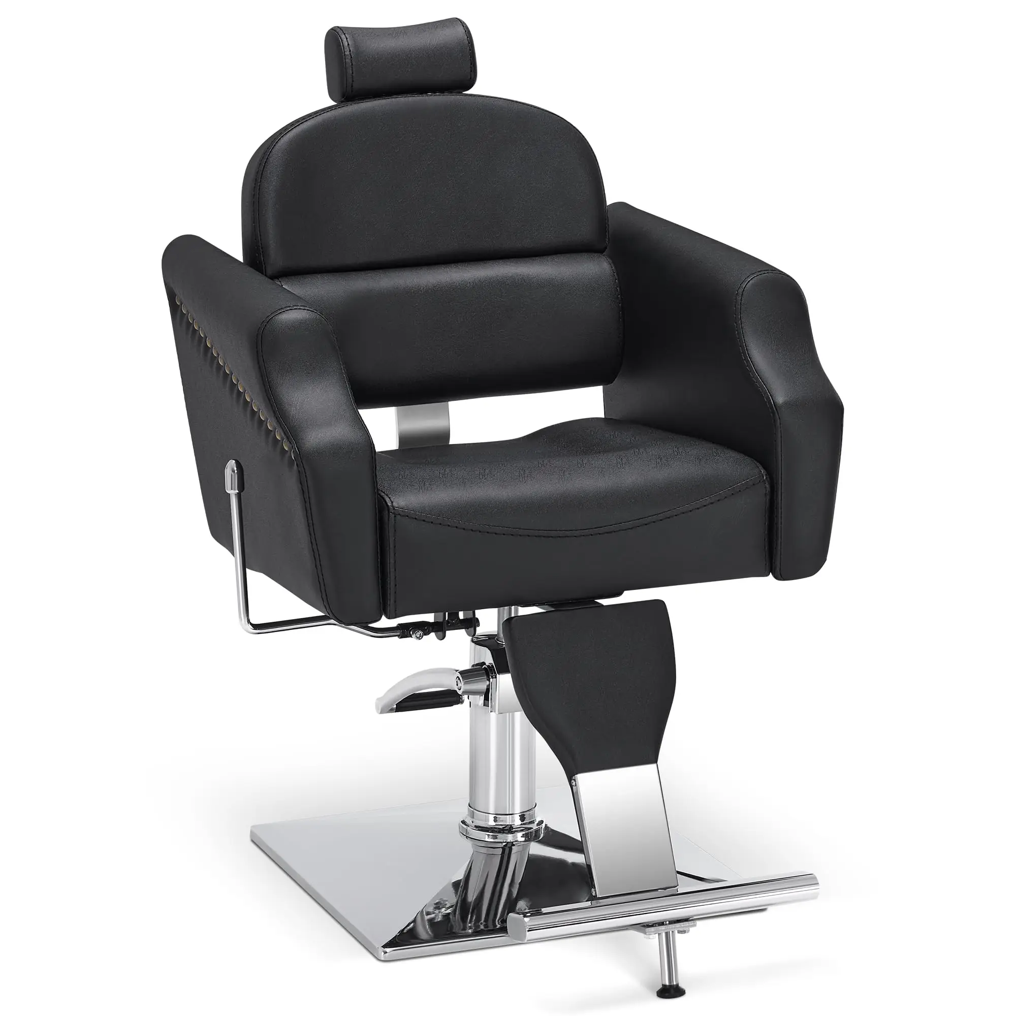 Classic Reclining Barber Chair, Salon Equipment 3125(Black)