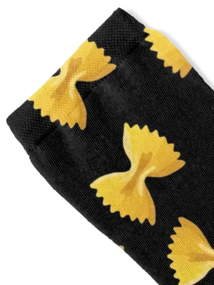 Black Farfelle pasta type Socks kawaii bright garter Men's Boy Socks Women's