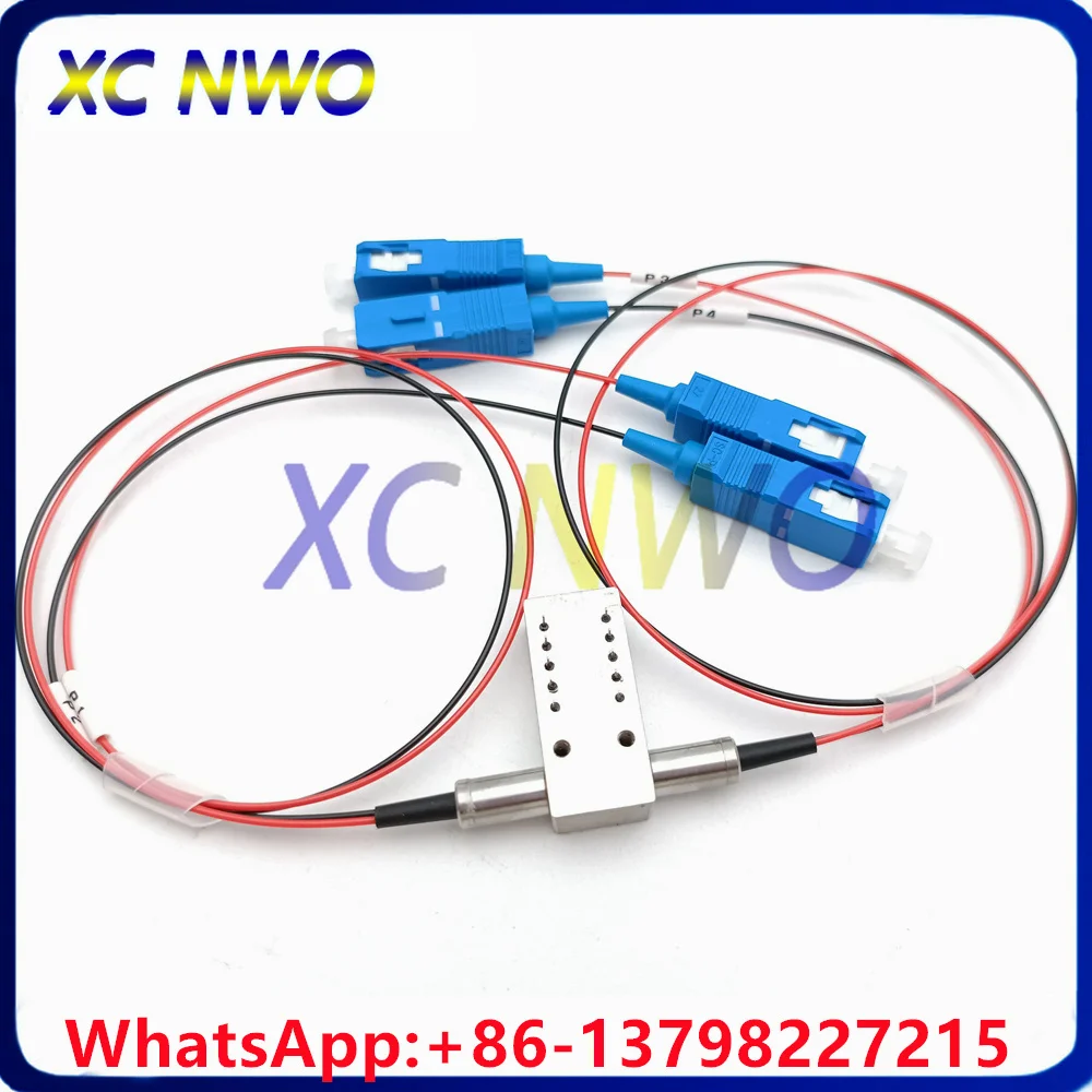 commutateur-optique-a-fibre-optique-mecanique-2x2-a-double-longueur-d'onde-1310-1550-nm-non-verrouillable-09-mm-1-m-5-v-2x2b-avec-connecteurs-lc-fc-sc-stupc
