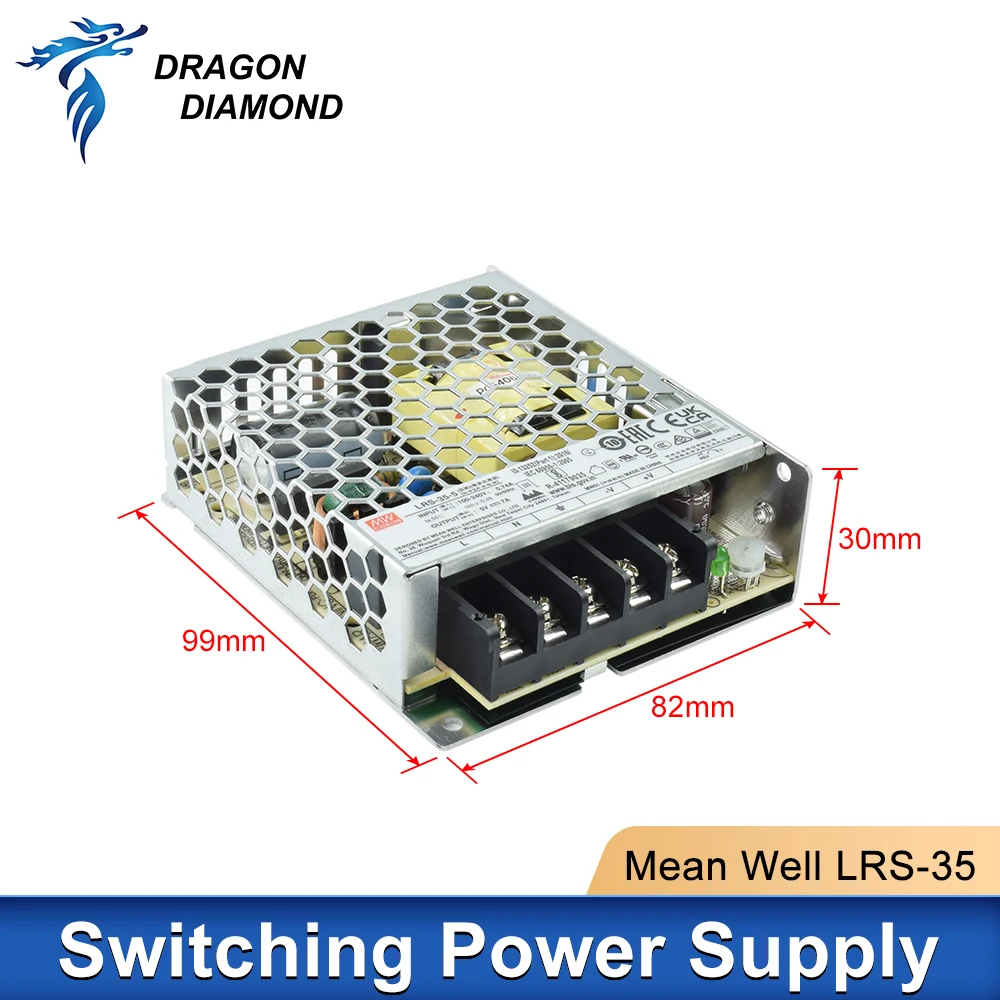 يعني حسنا LRS-35 سلسلة LRS-35 تحويل التيار الكهربائي 35W 5V 7A