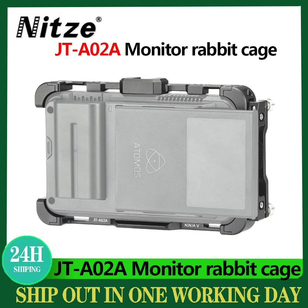 Nitze Ninja V JT-A02A/JT-A02B Cage Kit for Atomos Atomos Ninja V/Ninja V+ with Cage Sunhood Screen Protector Silicone Case