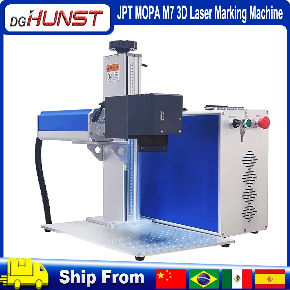 DGHUNST 3D Fiber Optic Engraving Machine JPT MOPA M7 60W-100W Laser for Marking Curved Surfaces, Reliefs and Uneven Products.