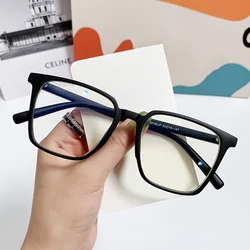New Unisex Square Glasses for Men Women Pc Frame Glasses Rectangle Plain Glasses Nearsighted Eyewear Glasses -1.0 -2.5 -2.0