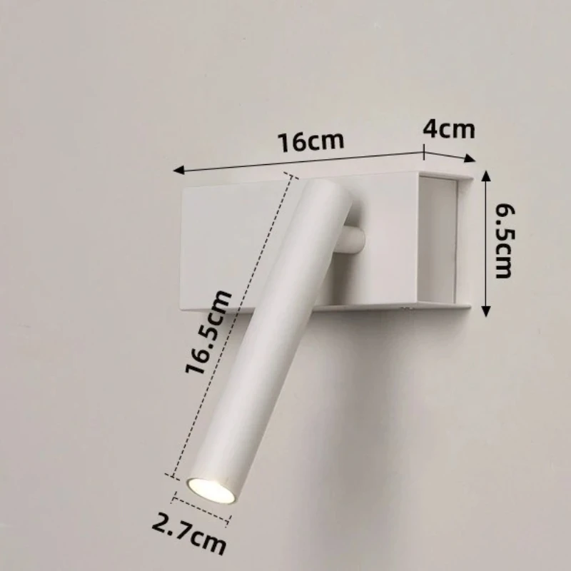 LED-wandlamp Leeslamp voor slaapkamer Hotel Hoofdeinde Nachtboeklamp Moderne verlichting Wit Zwart Vlek voor woonkamer Achtergrond
