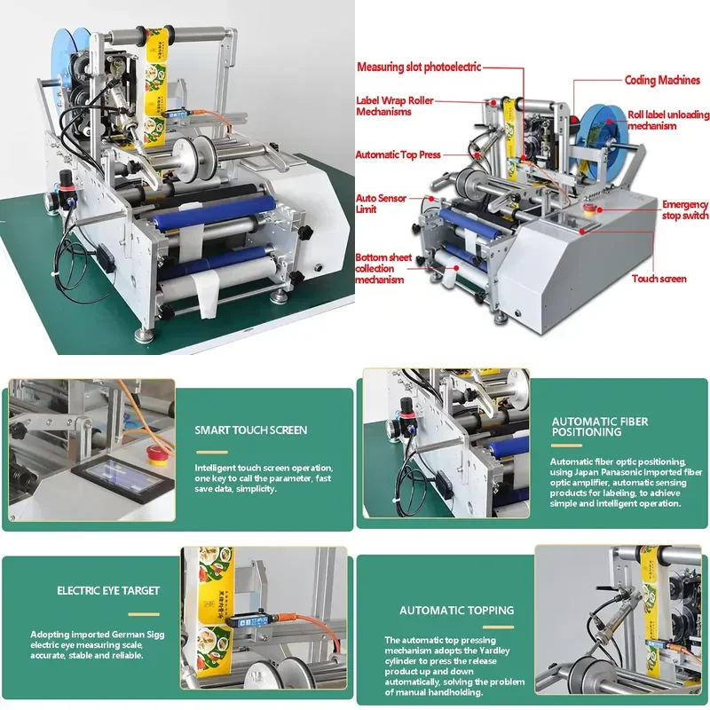 YWM Certificate Wine Double Side Sticker Round Water Semi-automatic Digital Bottle Labeling Printing Machine