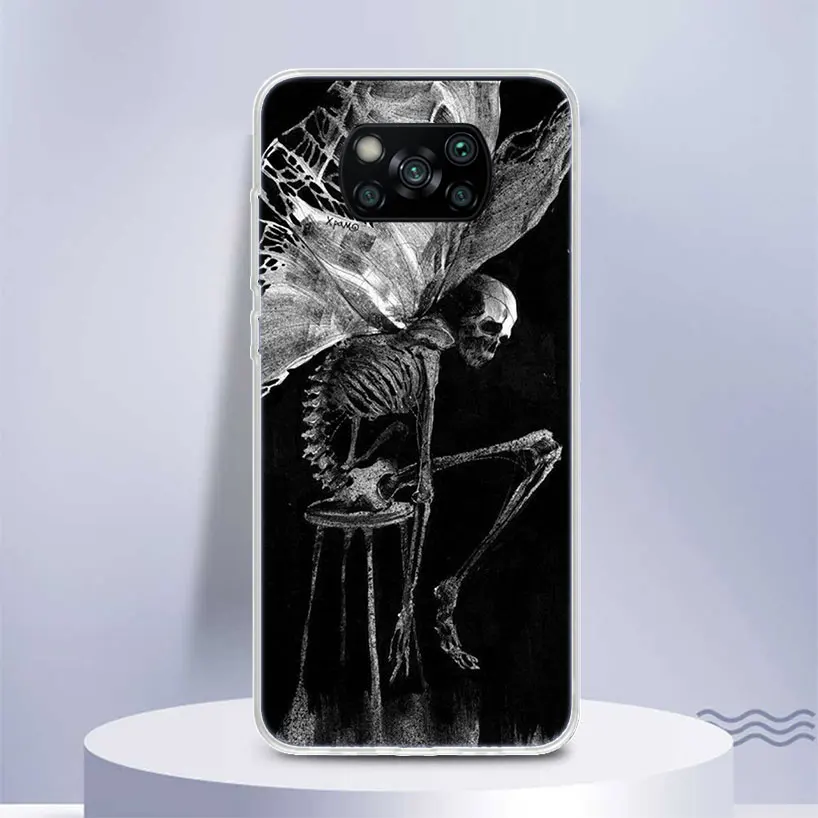 Retro Skull Butterfly Soft Silicone Phone Case For Xiaomi Mi 11T 10T 9T Pro 12X 11i 12 11 Lite 5G 10 9 8 6X 5X Ultra Coque Cover