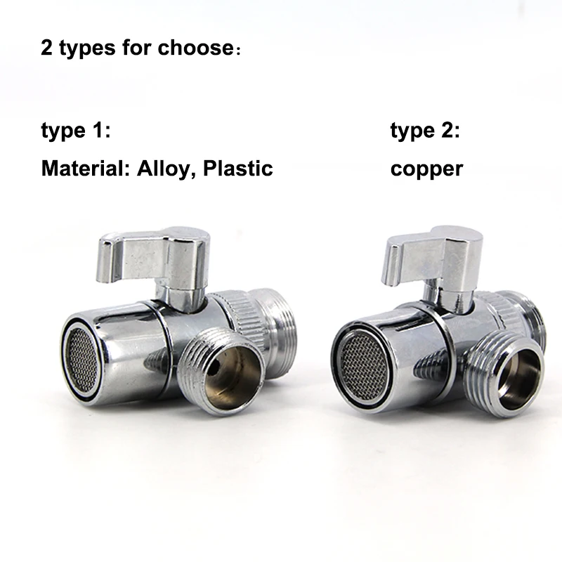 3way M22/M24 Switch Faucet Adapter Sink Splitter Diverter Valve Water Tap Connector for Toilet Bidet Shower Bathroom Kitchen