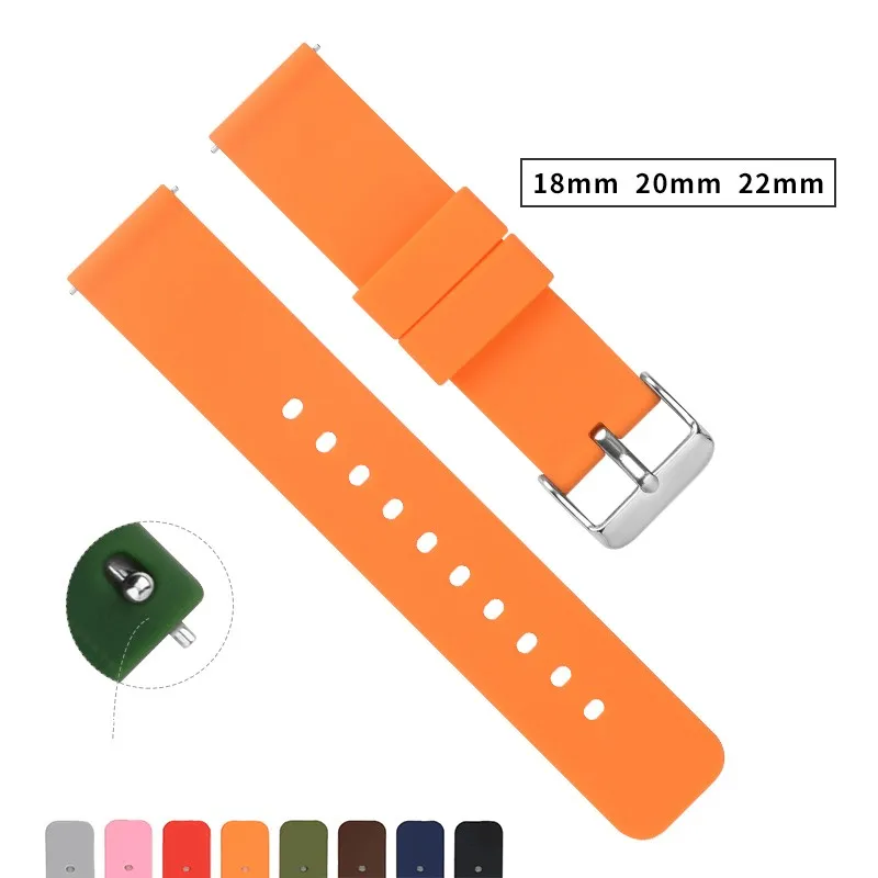 

Silicone Watch Strap Sports Watchband 18mm 20mm 22mm Waterproof Soft Comfortable Silicone Belts Bracelets Watch Accessories