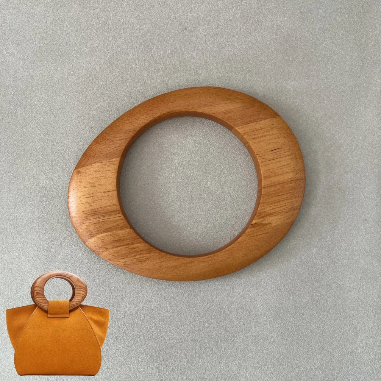 Round Fashion Wooden Handle Bags For Women Polished Wood Dowel Handles Vintage And DIY Handbags With Wood Handles Real Wood