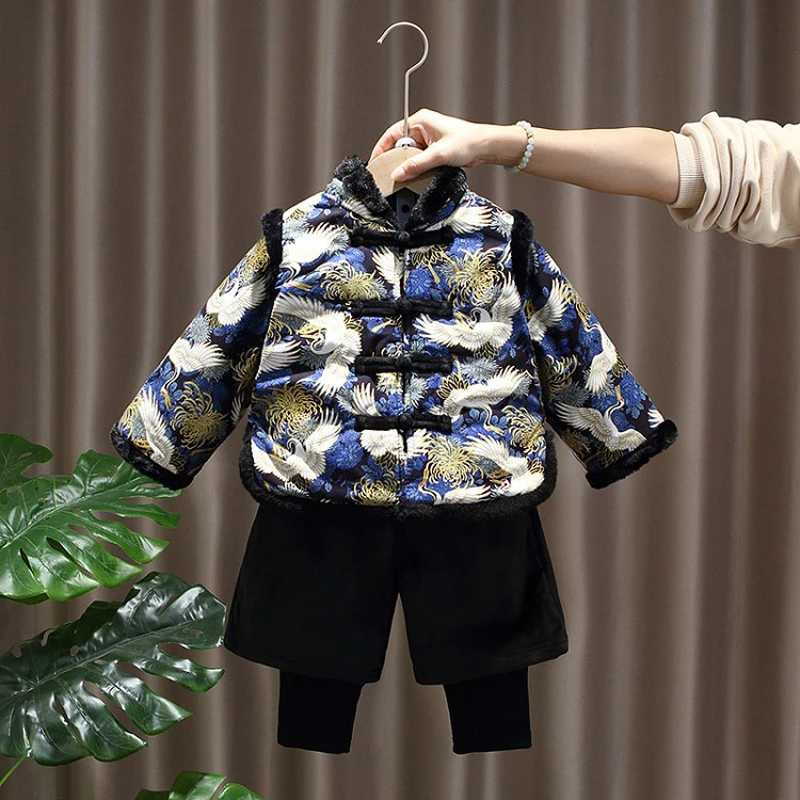 

Baby Tang Suits Chinese New Year's Clothing One-Year-Old Dress Birthday Party Boys Girls Chinese New Year's Clothing Baby Suits
