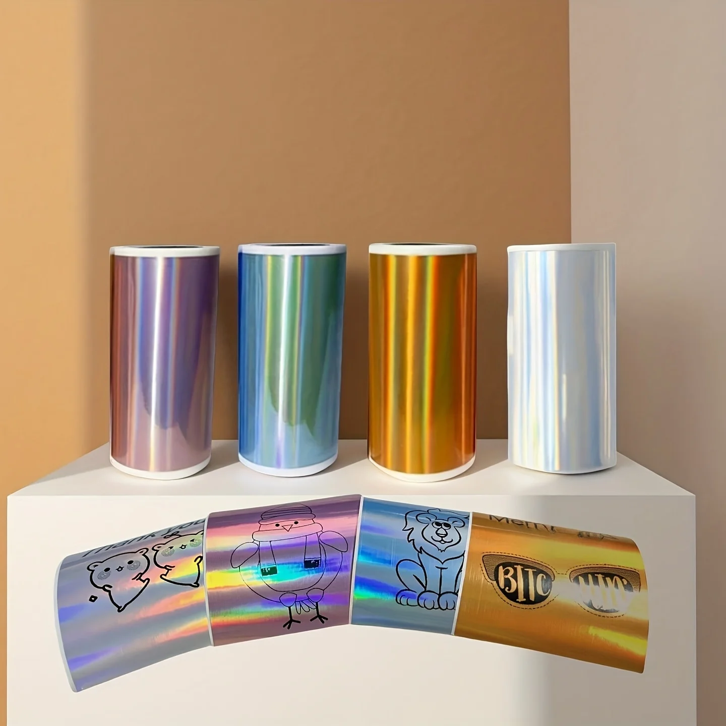 Holographic Thermal Paper Roll (Compatible with 57mm/2.25" Thermal Printers) - Self-Receipts, QR Code & Sticker Labels