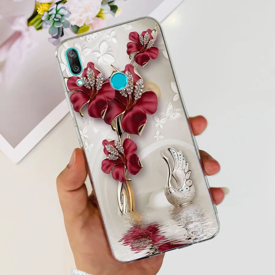 For Huawei Y7 2019 Case DUB-LX1 Fashion Marble Cartoon Slim Soft Cover For Huawei Y7 Pro 2019 DUB-LX2 Funda Y7 Prime 2019 Bumper