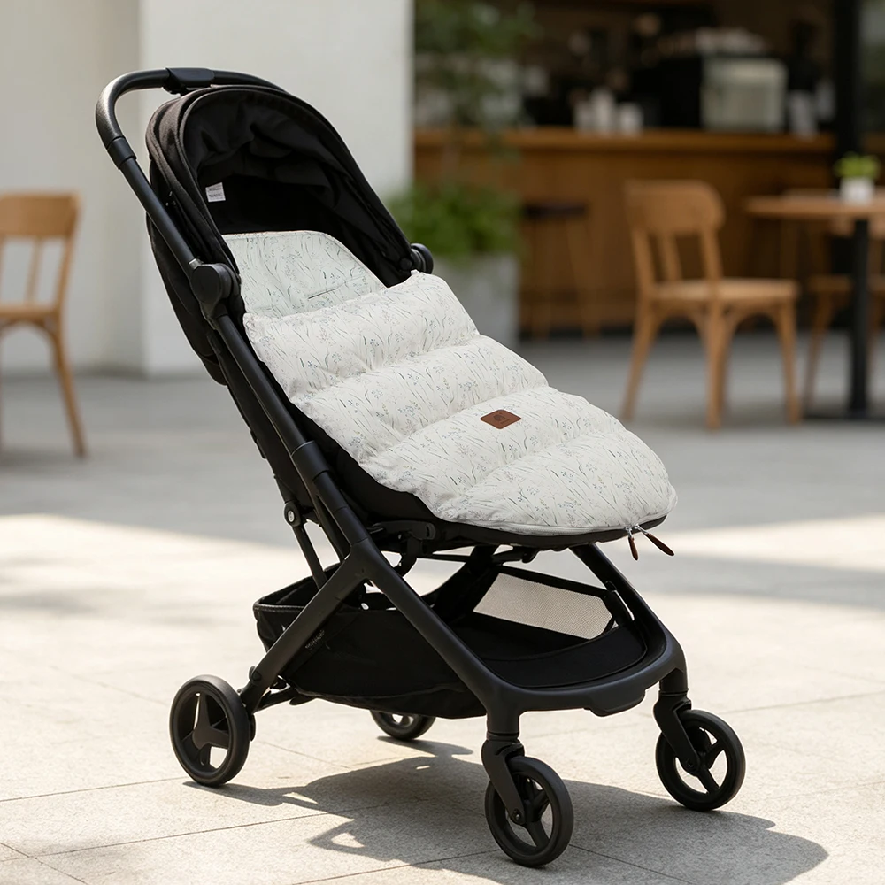 Removable Baby Stroller Footmuff With 100% Cotton Seat Cushion Sponge Padding Winter Warm Windproof Waterproof Shell