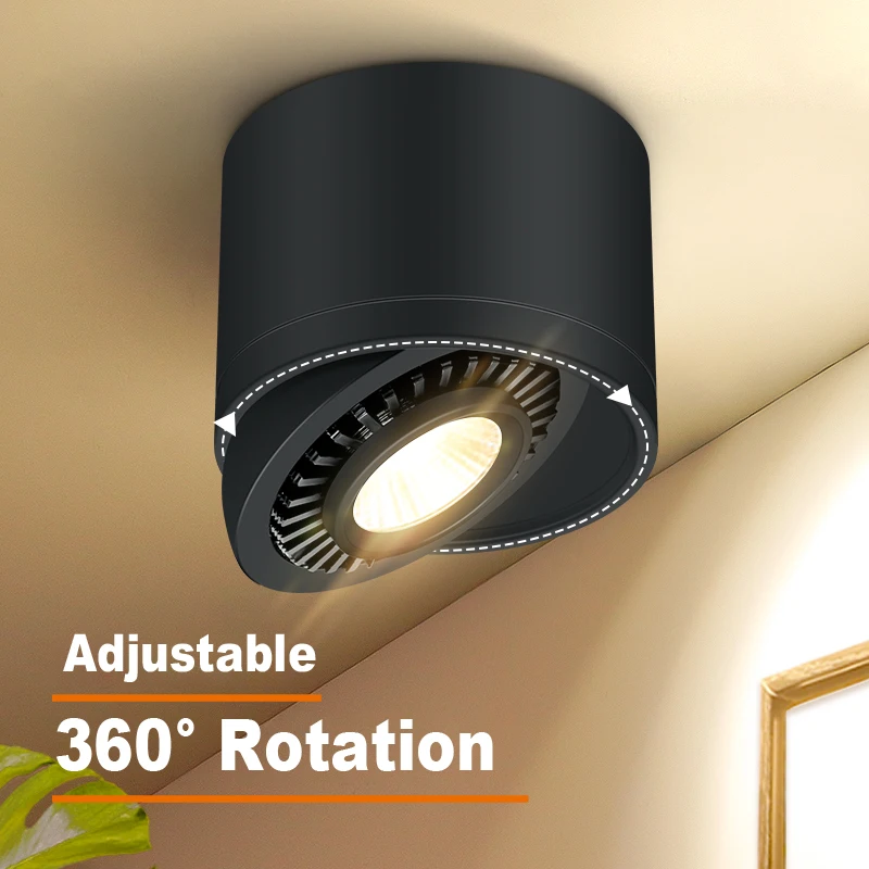 

Dimmable Surface Mounted LED Downlights 360° Rotatable Ceiling Lamp Spotlights 7W/9W/15W For Living Bedroom Lighting AC85V-265V