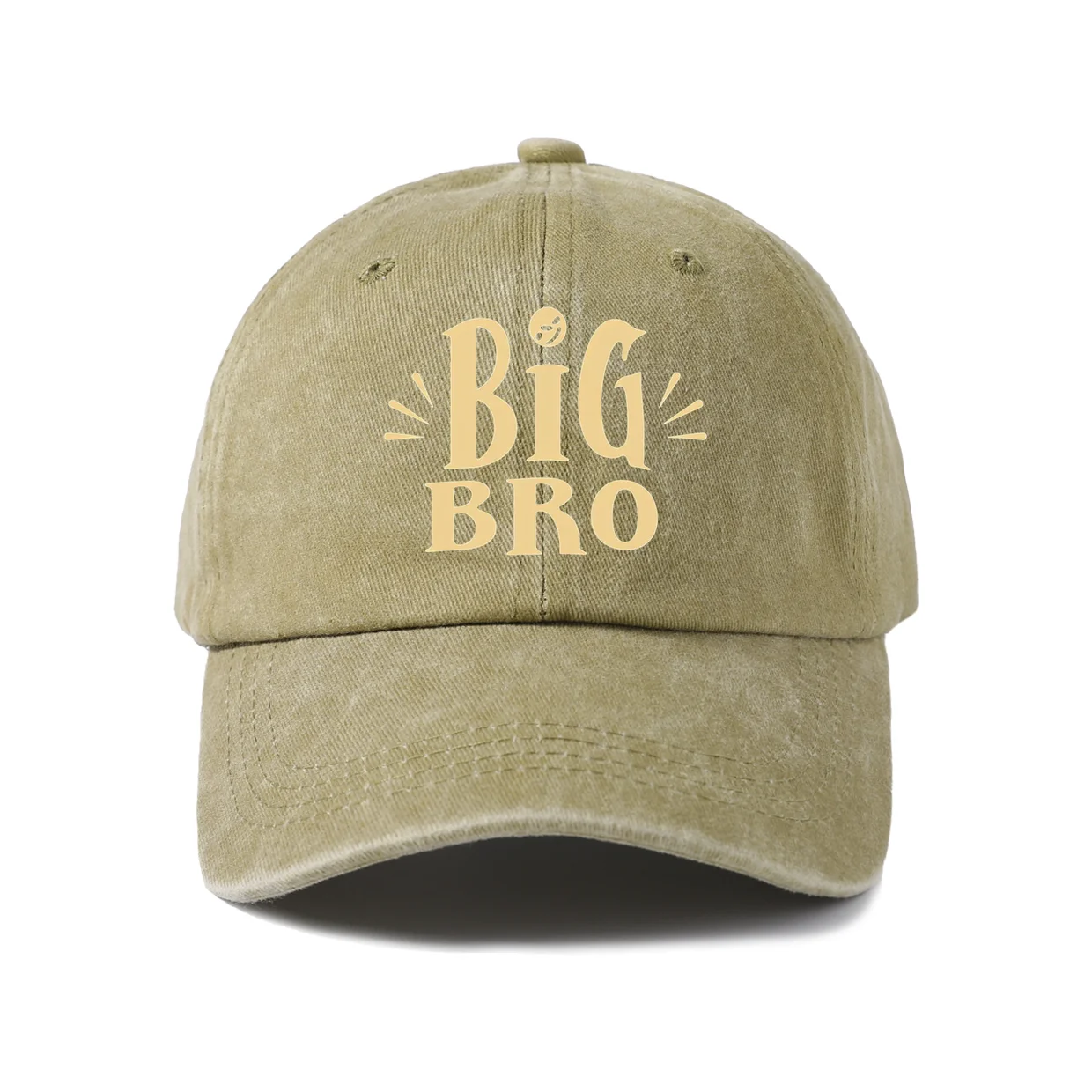 Big Brother Text Graphic Baseball Cap, Vintage Washed Adjustable Unisex Dad Hat, Everyday Gift