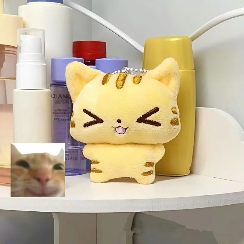 Cute Cartoon Retro Kitten Keychain, Super Adorable Plush Cat Doll Pendant, Mini Figurine Accessory view 3