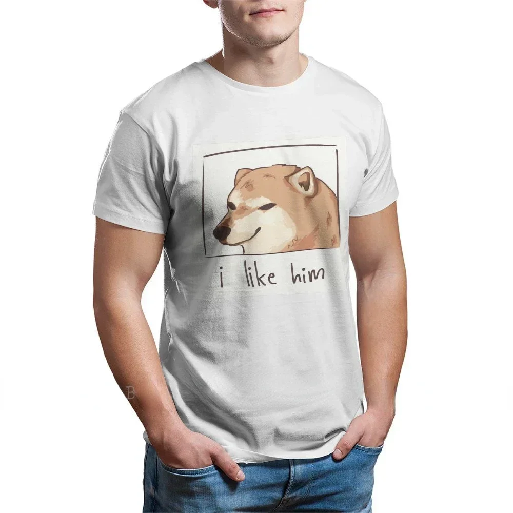 I Like Him Style TShirt Cheems Doge Funny Self Confidence Comfortable Creative Graphic T-shirt Streetwear Leisure Unisex T Shirt