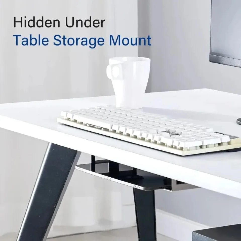 Under Desk Laptop Hanging Stand Universal Metal Hidden Notebook Storage Mount Desk Organizer Bracket Fit Most Notebooks