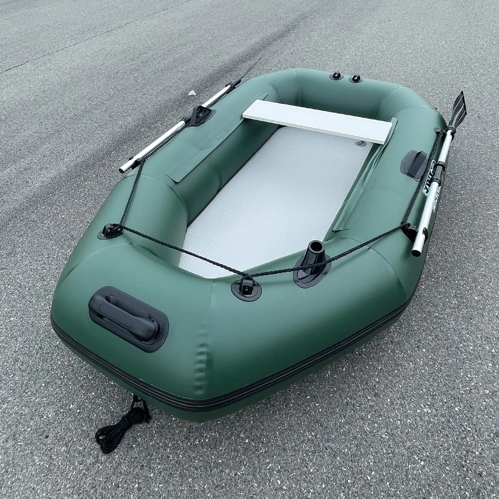 

6.9ft Inflatable PVC Fishing Kayak Rowing Boat Dinghy Hovercraft with Air Deck Bottom