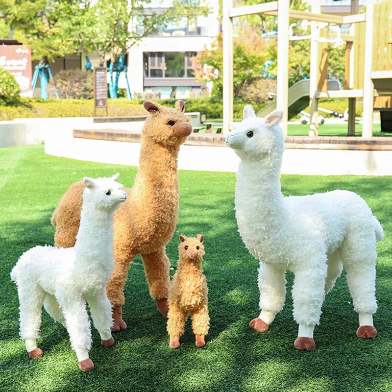 

38-80CM Simulation Alpaca Plush Doll Cute Standing Australian Alpacasso Stuffed Soft Llama Toys for Children Kids Birthday Gifts