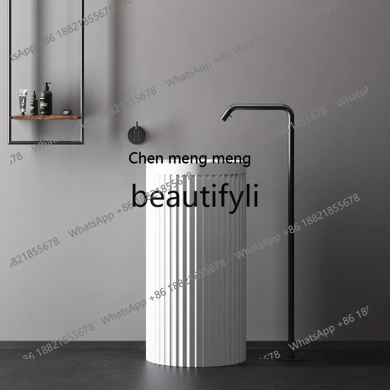 

Умывальник-колонна из искусственного камня От пола до потолка Независимый умывальник B & B Отель с вертикальным узором Бытовой умывальник