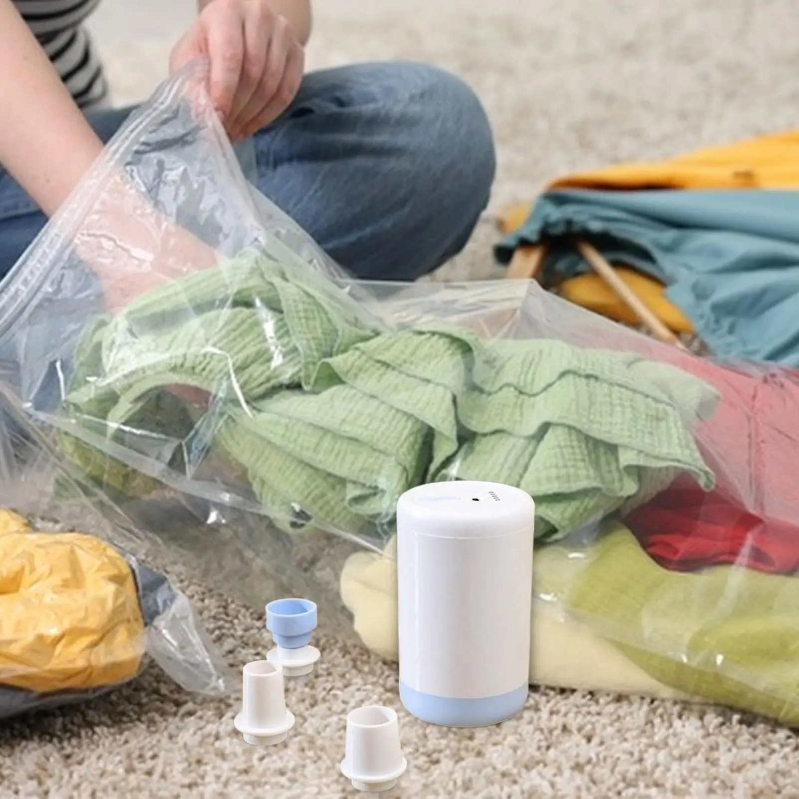 

Travel Air Pump Sleeping Pads Inflator Quiet Cordless Portable Electric Pump For Travel Basketball Truck Raft Camping Soccer RV