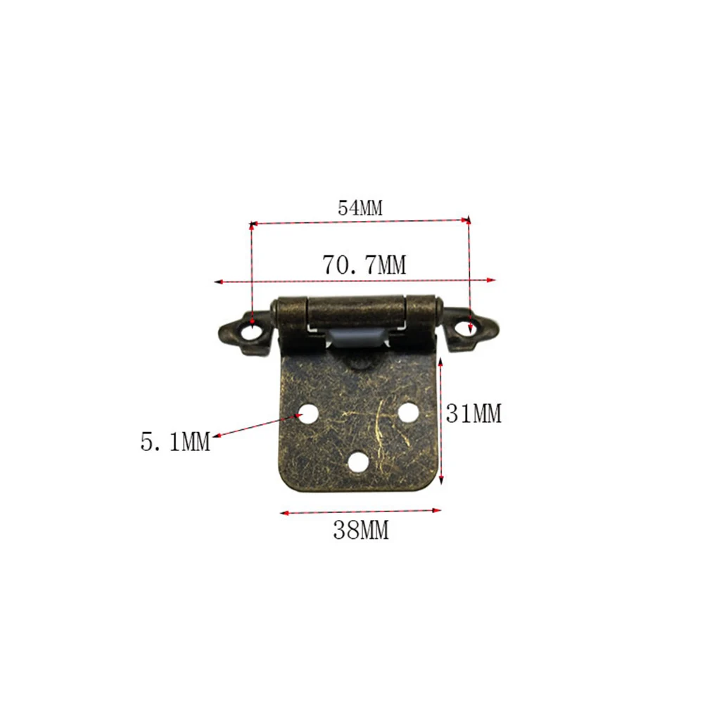 

10pcs Self-Closing Spring Hinges For Cabinet Door Furniture Face Mount Hardware Door Hinges Bronze Included Screws