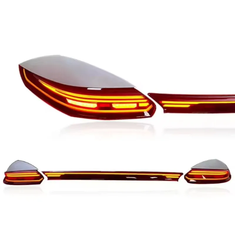 SJC LED Through Style Taillights For Porsche Panamera 970 2011-2017 High-End Modified Tail Lamps Upgrade Reverse Brake Signal