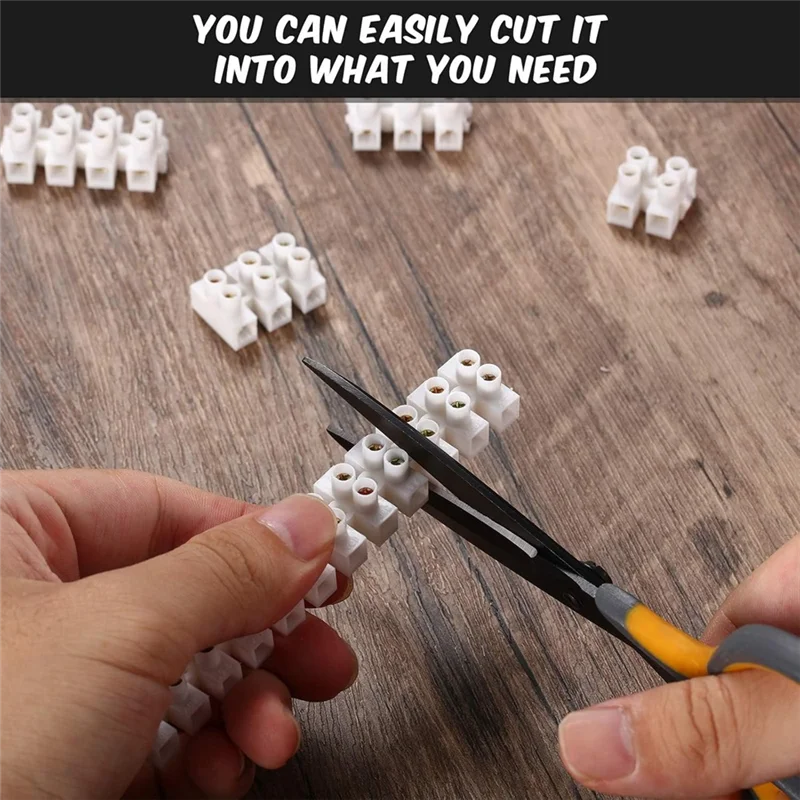 

AEE2-50Pcs Terminal Block White Screw Terminal Connector Dual Row Electric Barrier Block 12-Position Terminal Strip,10A 380 V