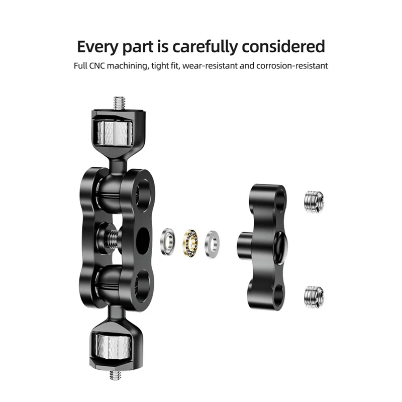 FFYY-двойная шаровая головка Magic Arm 360 шаровые головки с винтом 1/4 дюйма для монитора камеры, светильника, микрофона, карданного подвеса, клетка