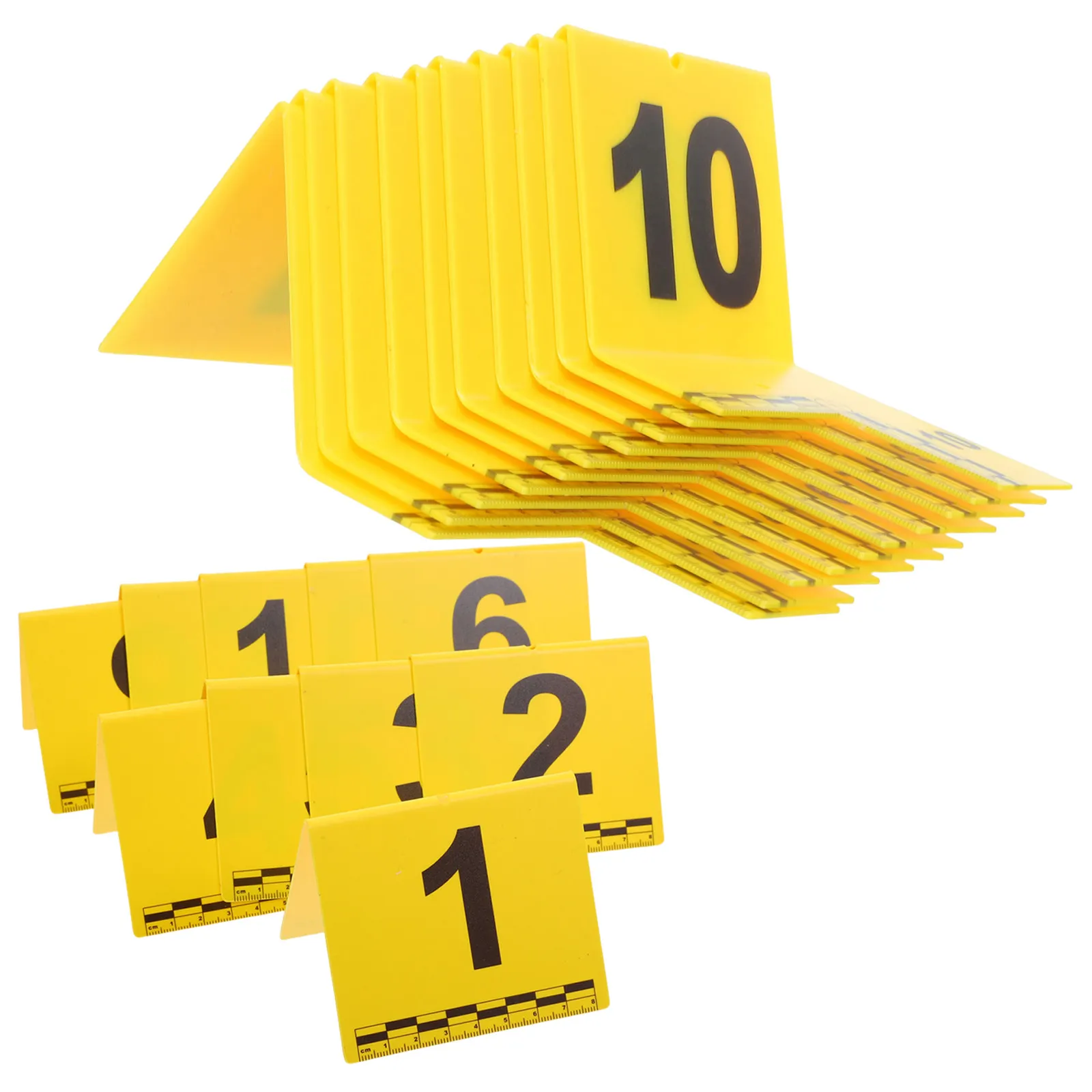 20Pcs Evidence Markers Crime Scene Accessories L Shaped Forensic Identification Placards with Measurement Scale Crime Scene