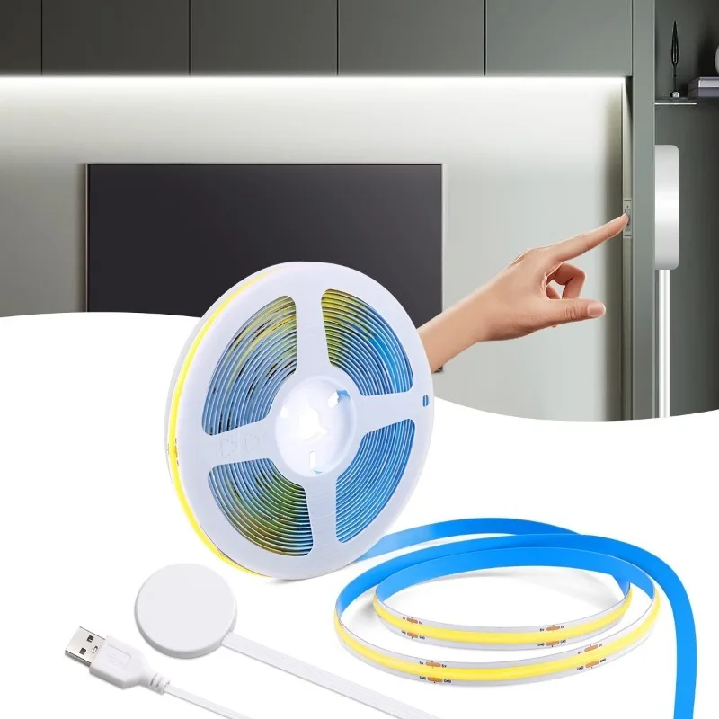 LED STRIP 12V Touch Dimmer Switch 1/2/4 PCS 3 Colors Bedroom Light Strip for Kitchen Wardrobe Lighting 608 LEDs/M Tape Lamp