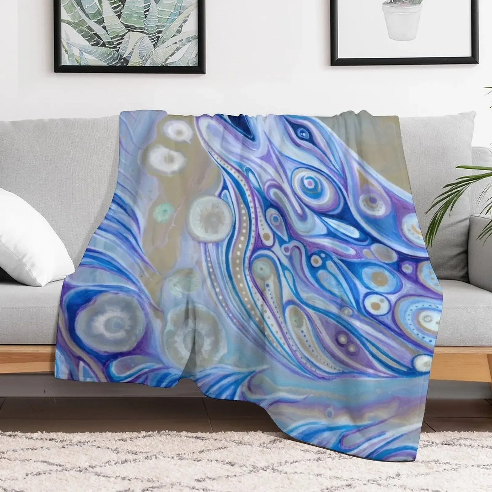 White Spirit Wolf Throw Blanket Color Fast Cozy Throw Blanket
