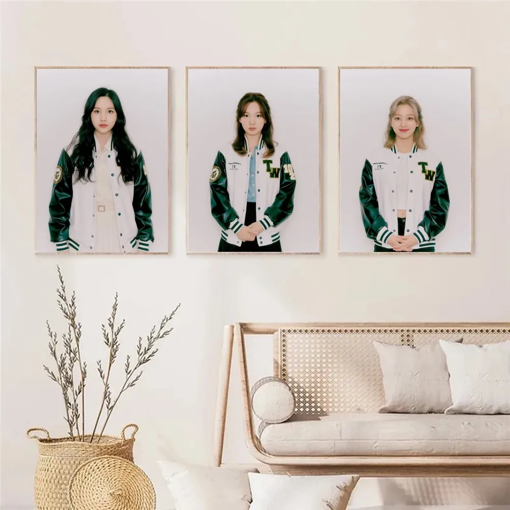 Kpop Popular Girl Group T-Twices Poster Home Decorative Painting Bedroom Bedside Wall Sticker Living Room Entrance Cafe Mural