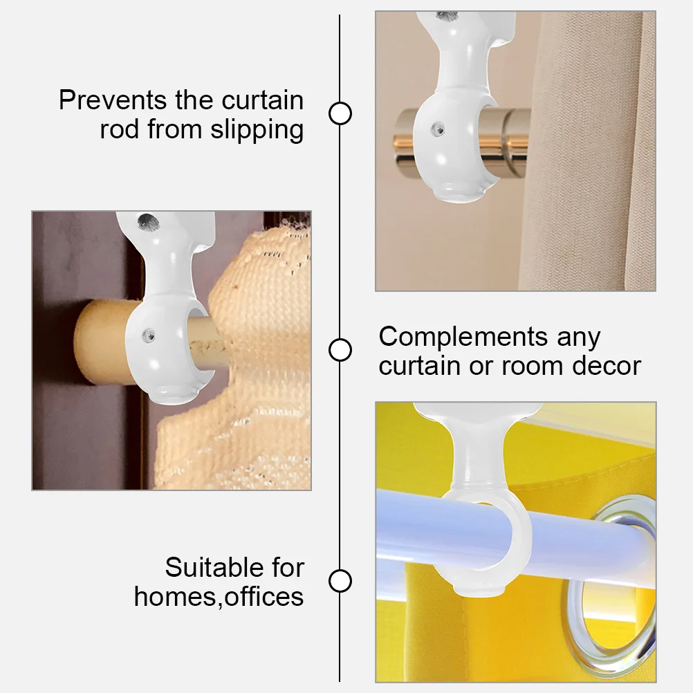 

2Pcs Curtain Rod Bracket Wooden Holder Elegant Color for Home Office Hotel Curtain Accessories Support