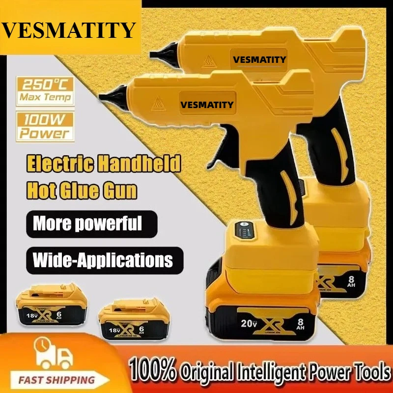 Handheld Electric Cordless Hot Glue Gun Repair DIY Tool Hot Melt Welding Hot Air Gun Anti-scald Nozzle For Dewalt Battery