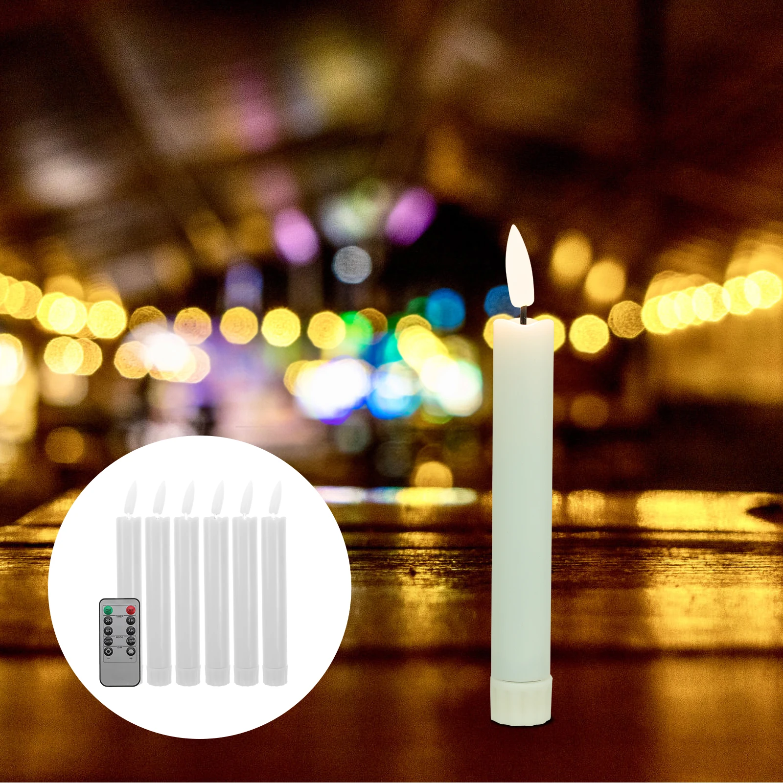 

1Set LED Electronic Light Fake Glass Plastic Flameless Operated Decorative Night Light Romantic Atmosphere