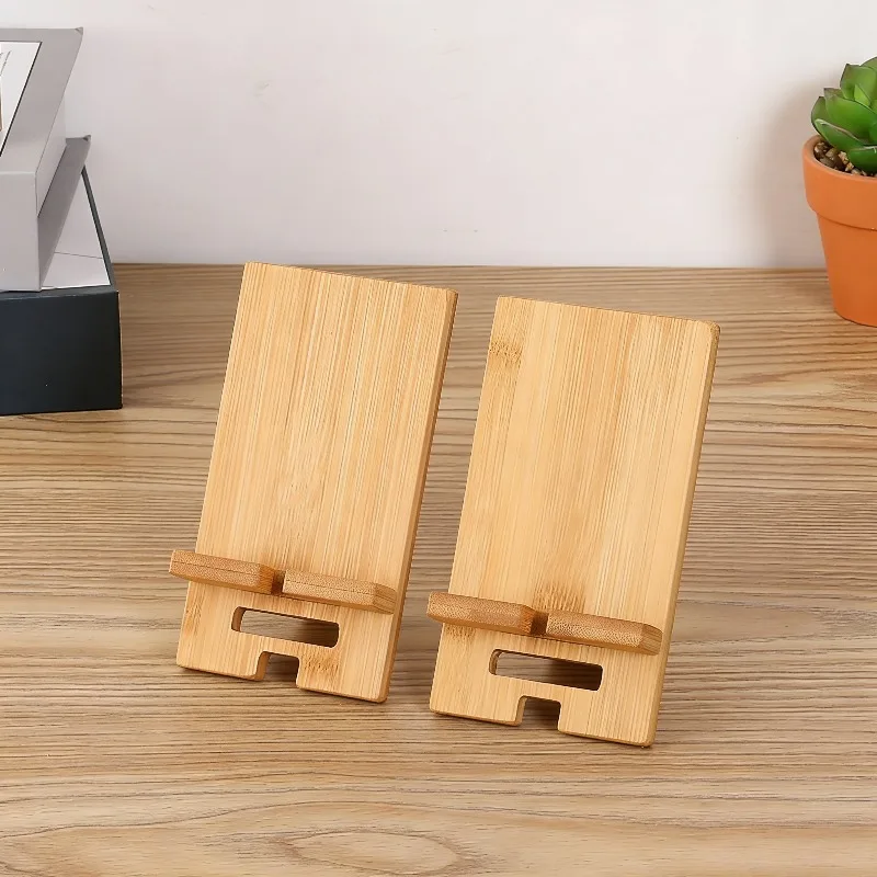 Bambus-Holz-Handyhalter für Schreibtisch mit Ladeöffnung Multifunktionaler Lazy Mount für Zuhause und Büro – Detail 4